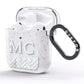 Personalised Marble Herringbone Clear AirPods Glitter Case Side Image