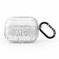 Personalised Marble Herringbone Clear AirPods Pro Glitter Case