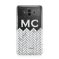 Personalised Marble Herringbone Clear Huawei Mate 10 Protective Phone Case