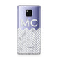 Personalised Marble Herringbone Clear Huawei Mate 20X Phone Case