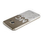 Personalised Marble Herringbone Clear Samsung Galaxy Case Top Cutout