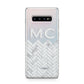Personalised Marble Herringbone Clear Samsung Galaxy S10 Plus Case