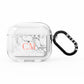 Personalised Marble Initial Rose Gold AirPods Clear Case 3rd Gen