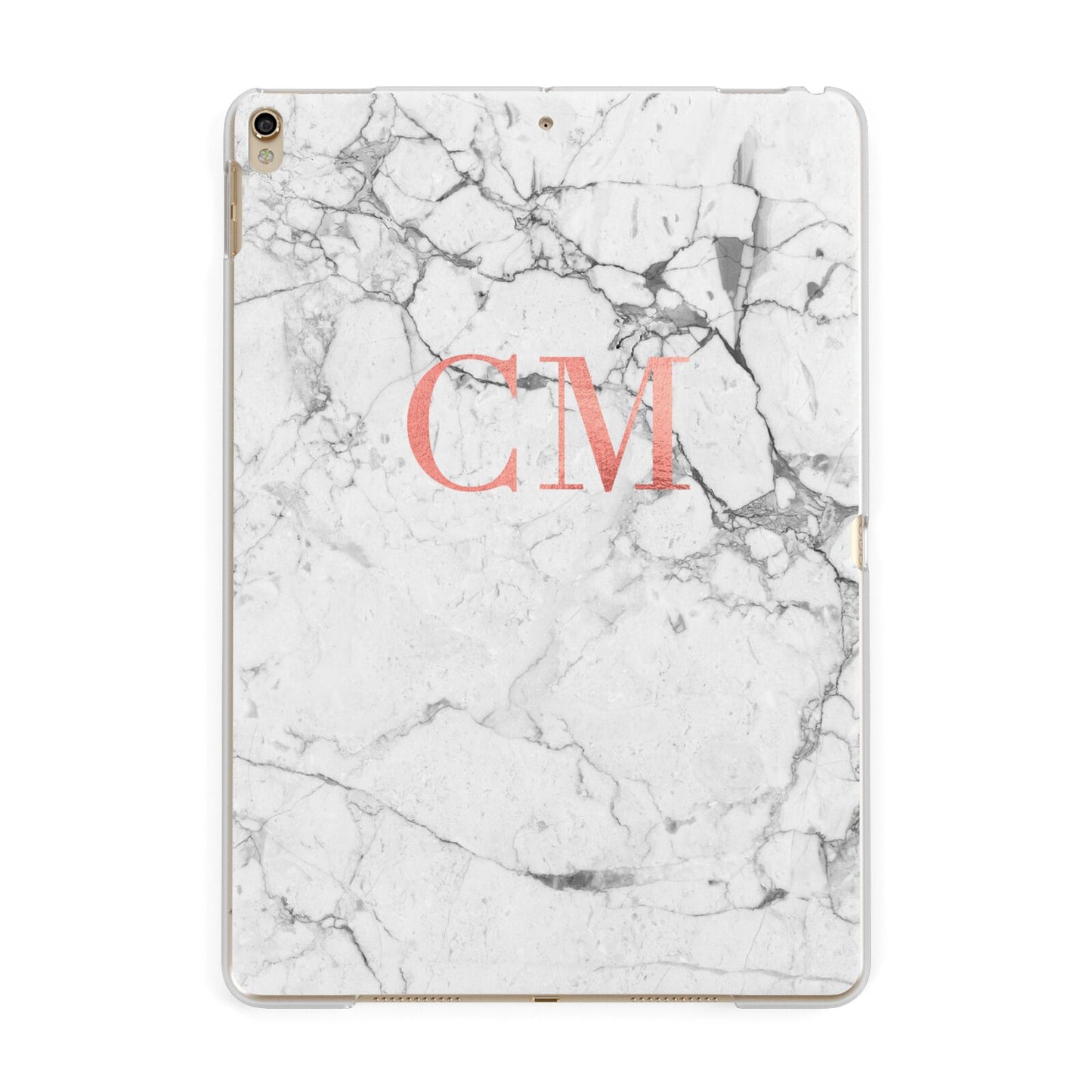 Personalised Marble Initial Rose Gold Apple iPad Gold Case