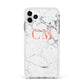 Personalised Marble Initial Rose Gold Apple iPhone 11 Pro Max in Silver with White Impact Case