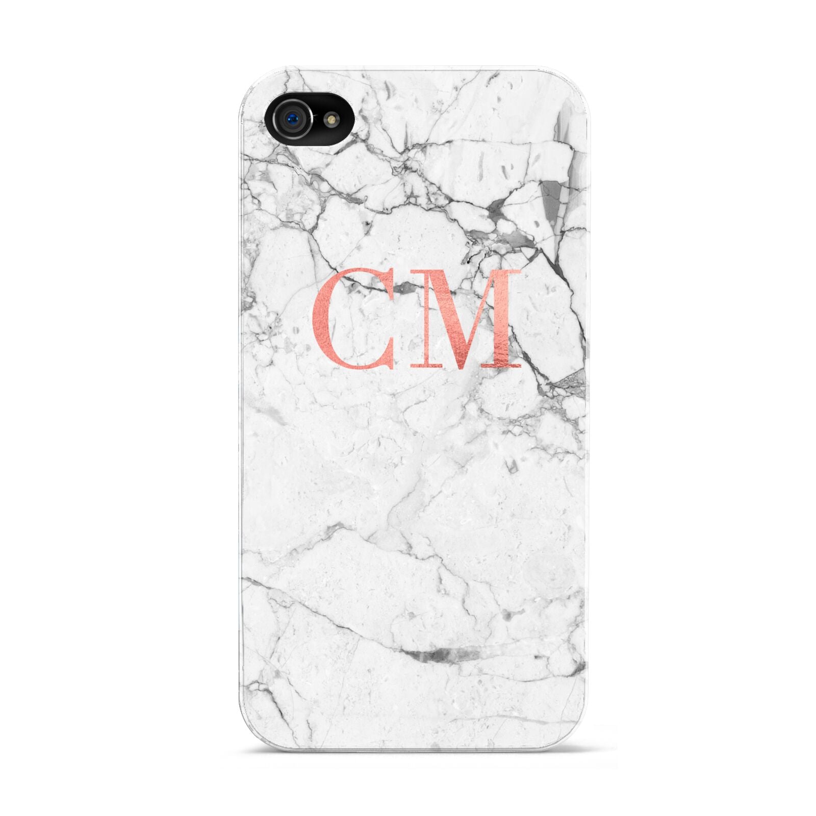 Personalised Marble Initial Rose Gold Apple iPhone 4s Case