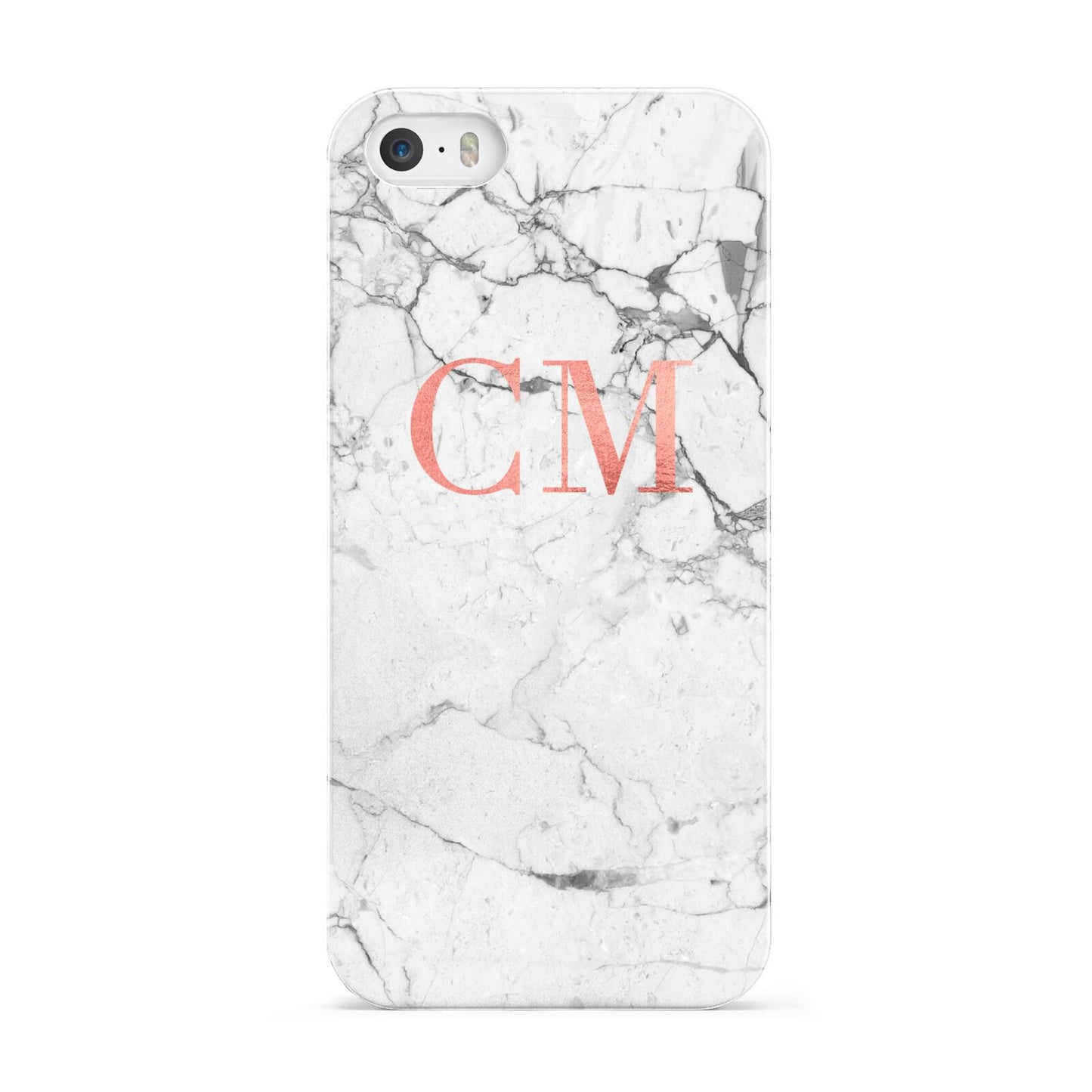 Personalised Marble Initial Rose Gold Apple iPhone 5 Case