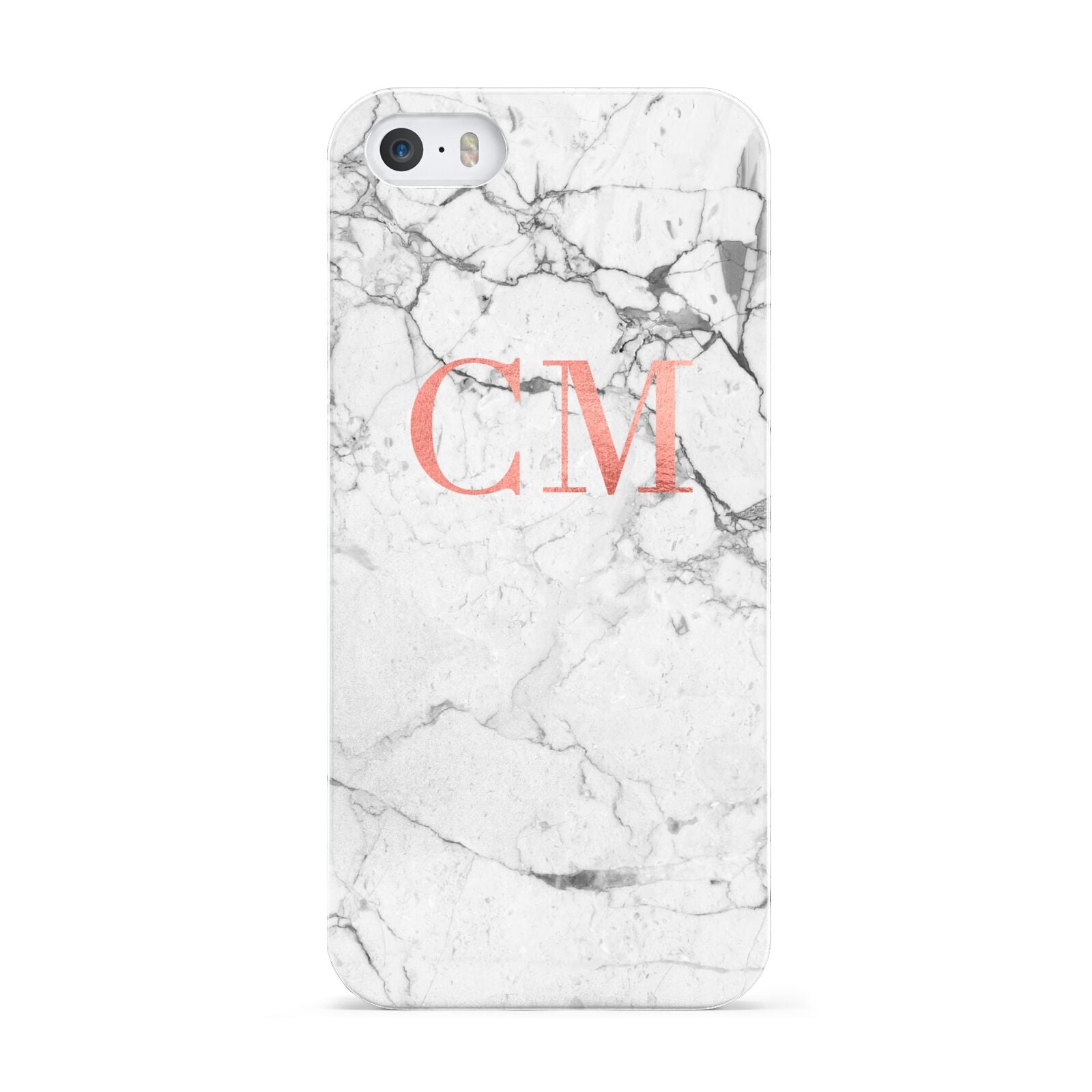 Personalised Marble Initial Rose Gold Apple iPhone 5 Case