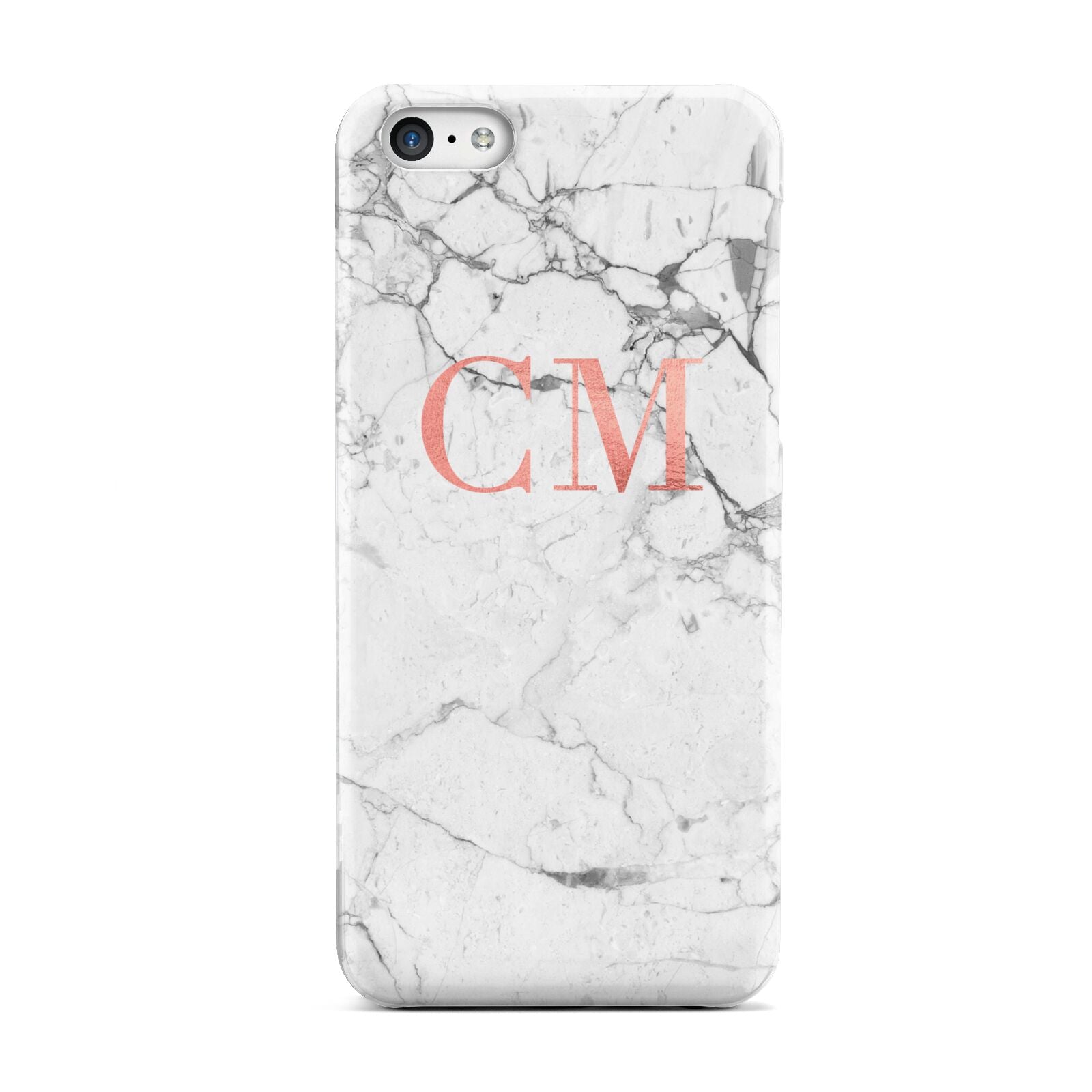 Personalised Marble Initial Rose Gold Apple iPhone 5c Case