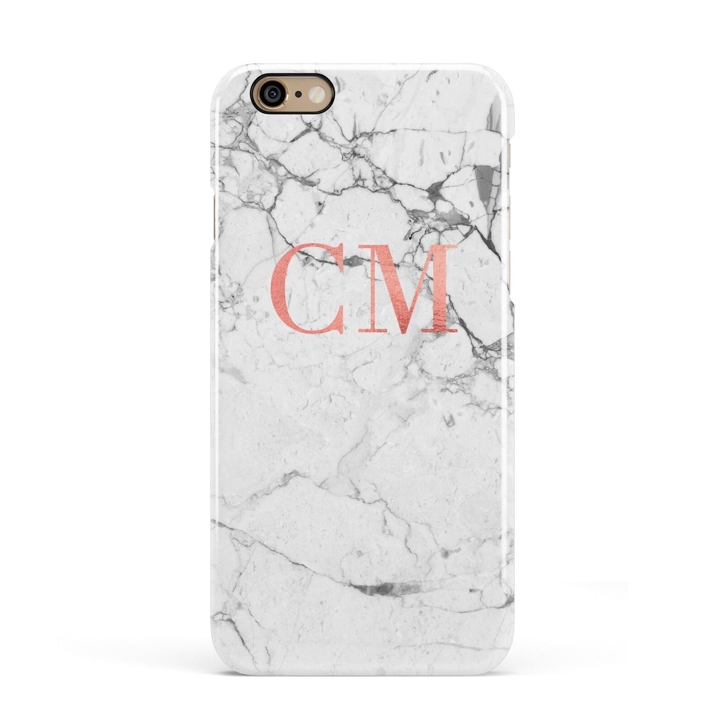 Personalised Marble Initial Rose Gold Apple iPhone 6 3D Snap Case
