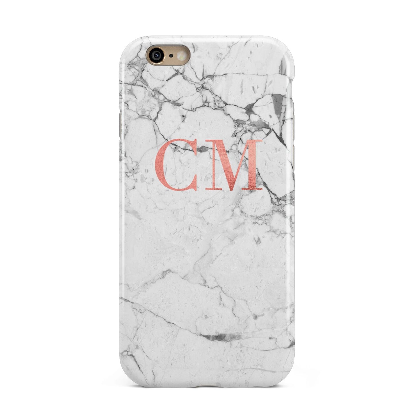 Personalised Marble Initial Rose Gold Apple iPhone 6 3D Tough Case