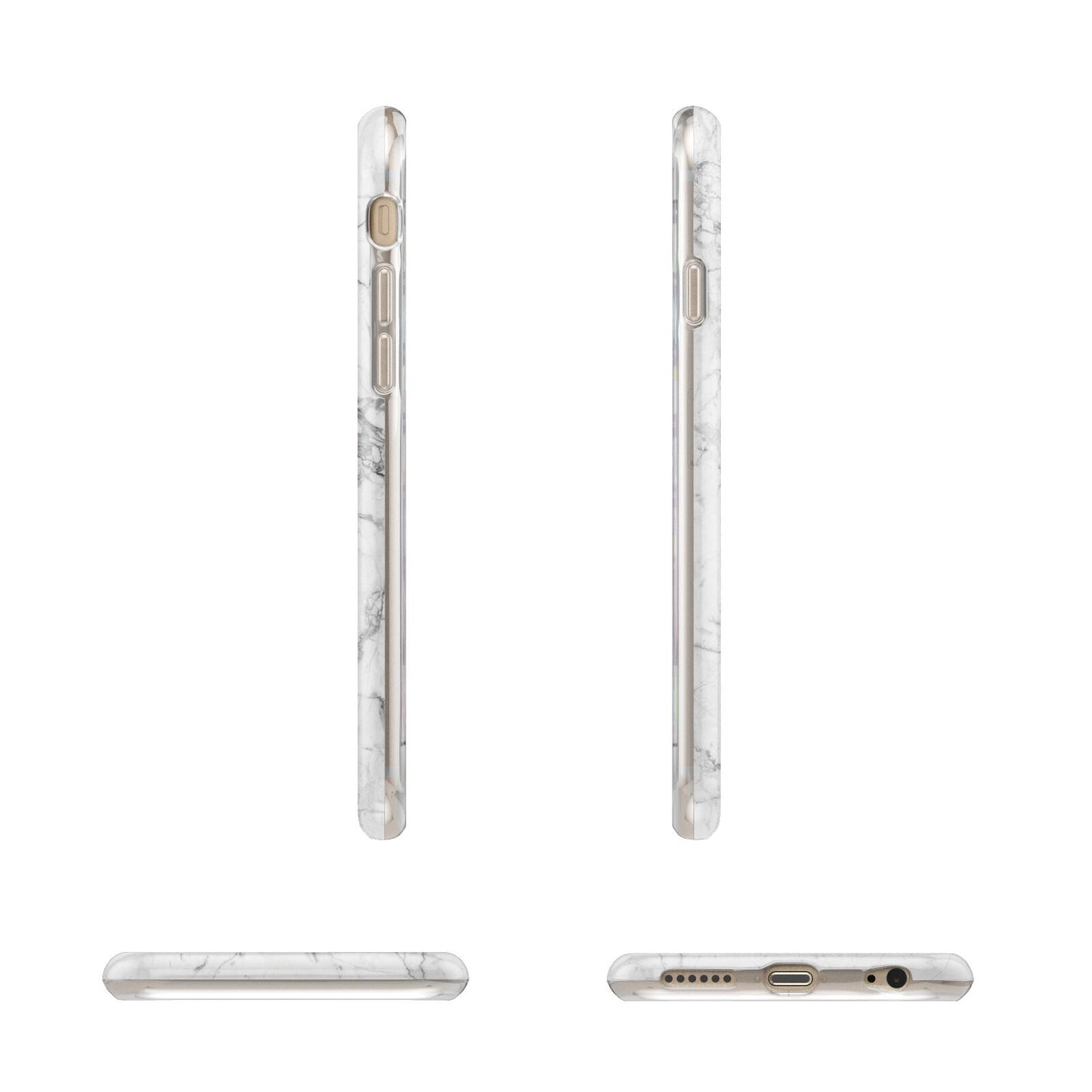 Personalised Marble Initial Rose Gold Apple iPhone 6 3D Wrap Tough Case Alternative Image Angles