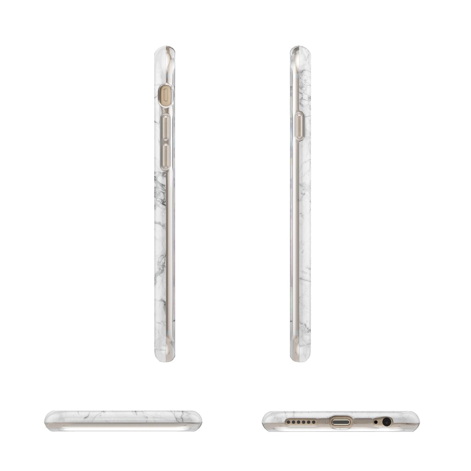 Personalised Marble Initial Rose Gold Apple iPhone 6 3D Wrap Tough Case Alternative Image Angles