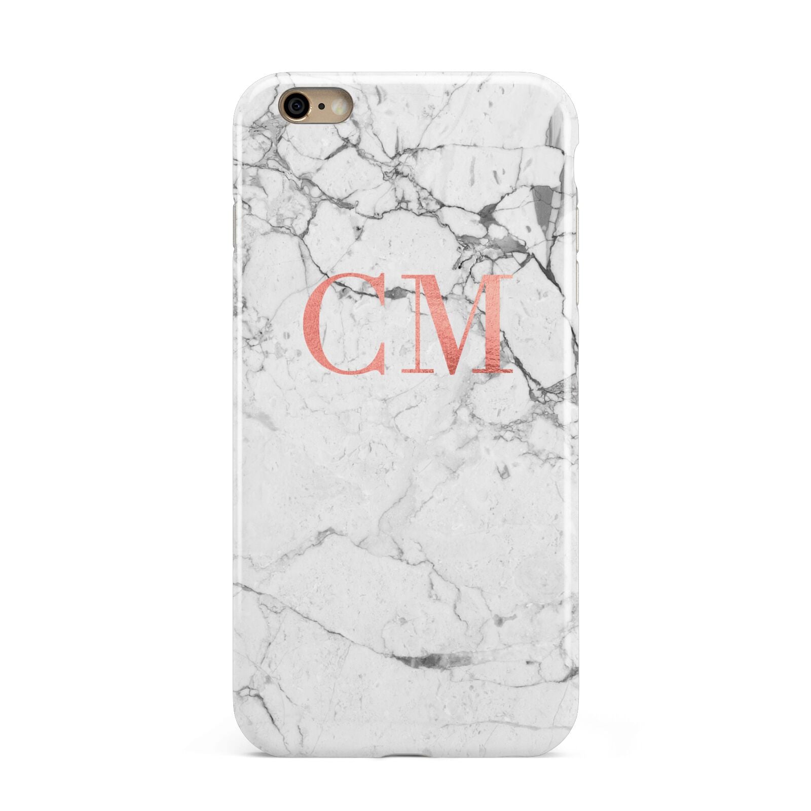 Personalised Marble Initial Rose Gold Apple iPhone 6 Plus 3D Tough Case