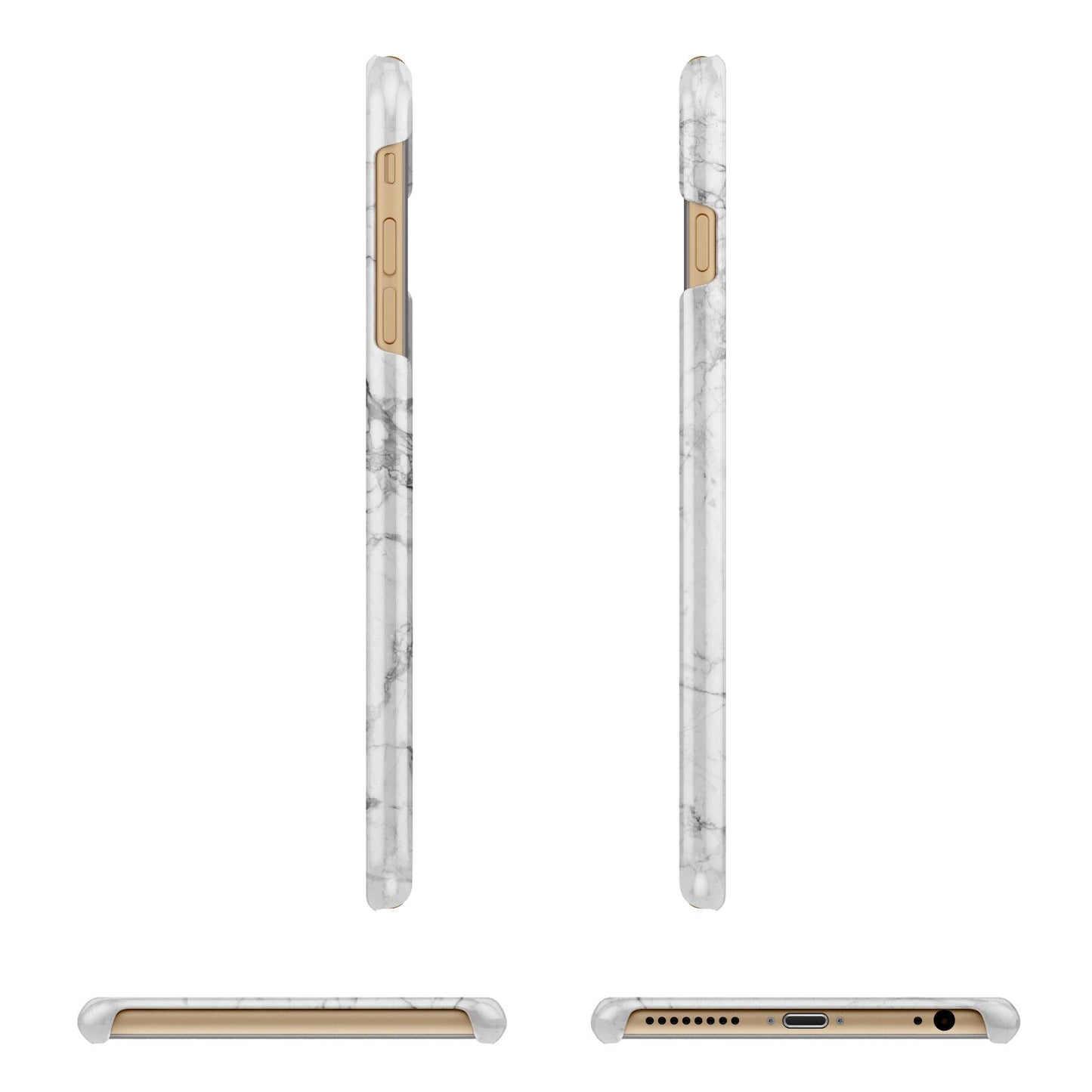 Personalised Marble Initial Rose Gold Apple iPhone 6 Plus 3D Wrap Snap Case Angled Images