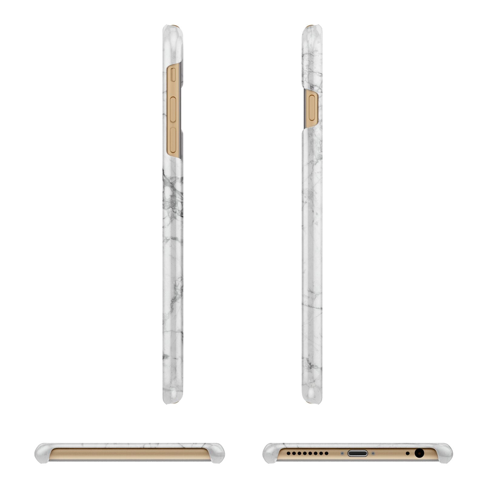 Personalised Marble Initial Rose Gold Apple iPhone 6 Plus 3D Wrap Snap Case Angled Images