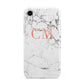 Personalised Marble Initial Rose Gold Apple iPhone XR White 3D Tough Case