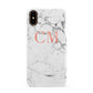 Personalised Marble Initial Rose Gold Apple iPhone XS 3D Snap Case