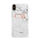 Personalised Marble Initial Rose Gold Apple iPhone Xs Max 3D Snap Case