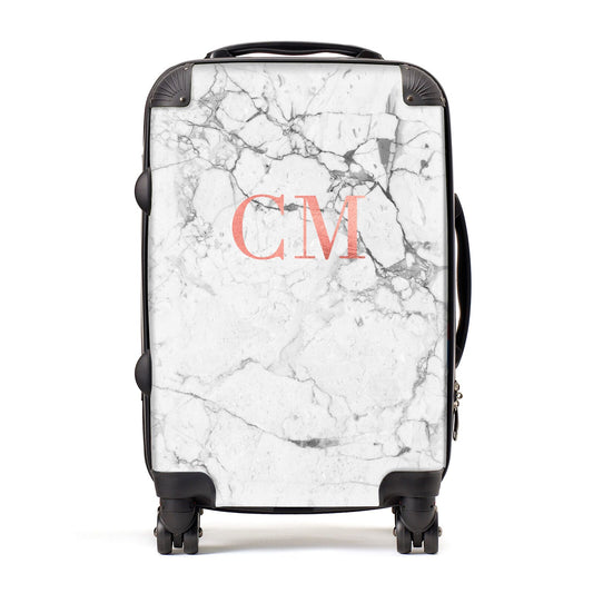 Personalised Marble Initial Rose Gold Suitcase