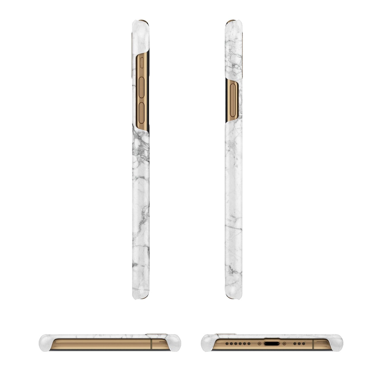 Personalised Marble Initial Rose Gold iPhone 11 3D Snap Case Angle Images