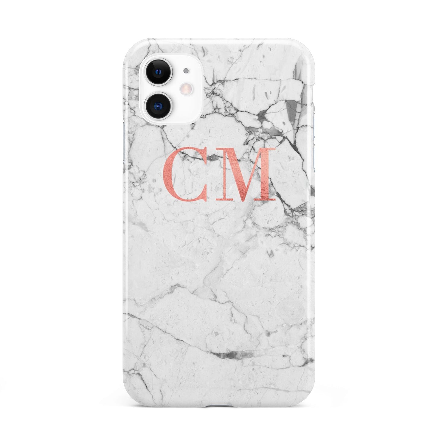 Personalised Marble Initial Rose Gold iPhone 11 3D Tough Case