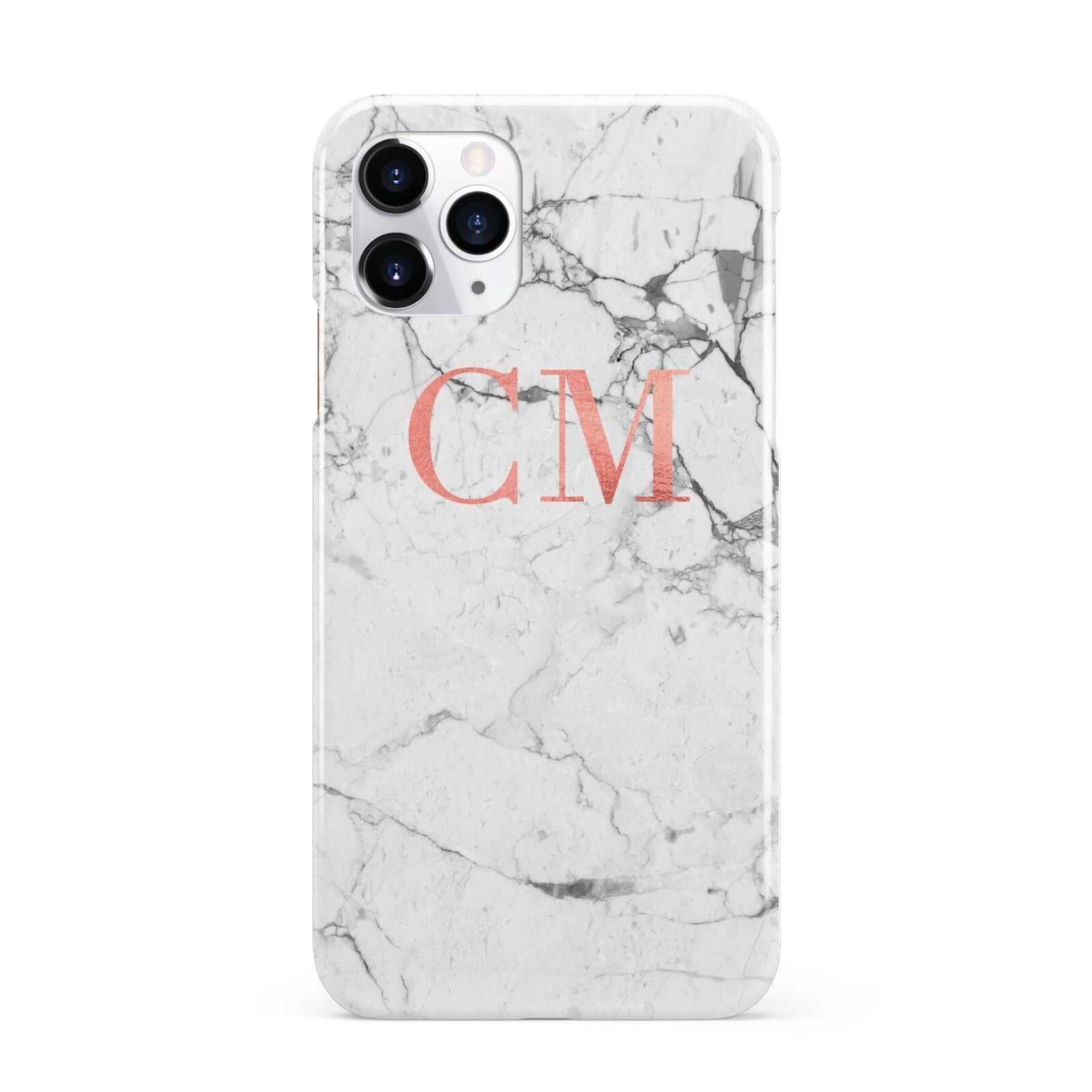 Personalised Marble Initial Rose Gold iPhone 11 Pro 3D Snap Case