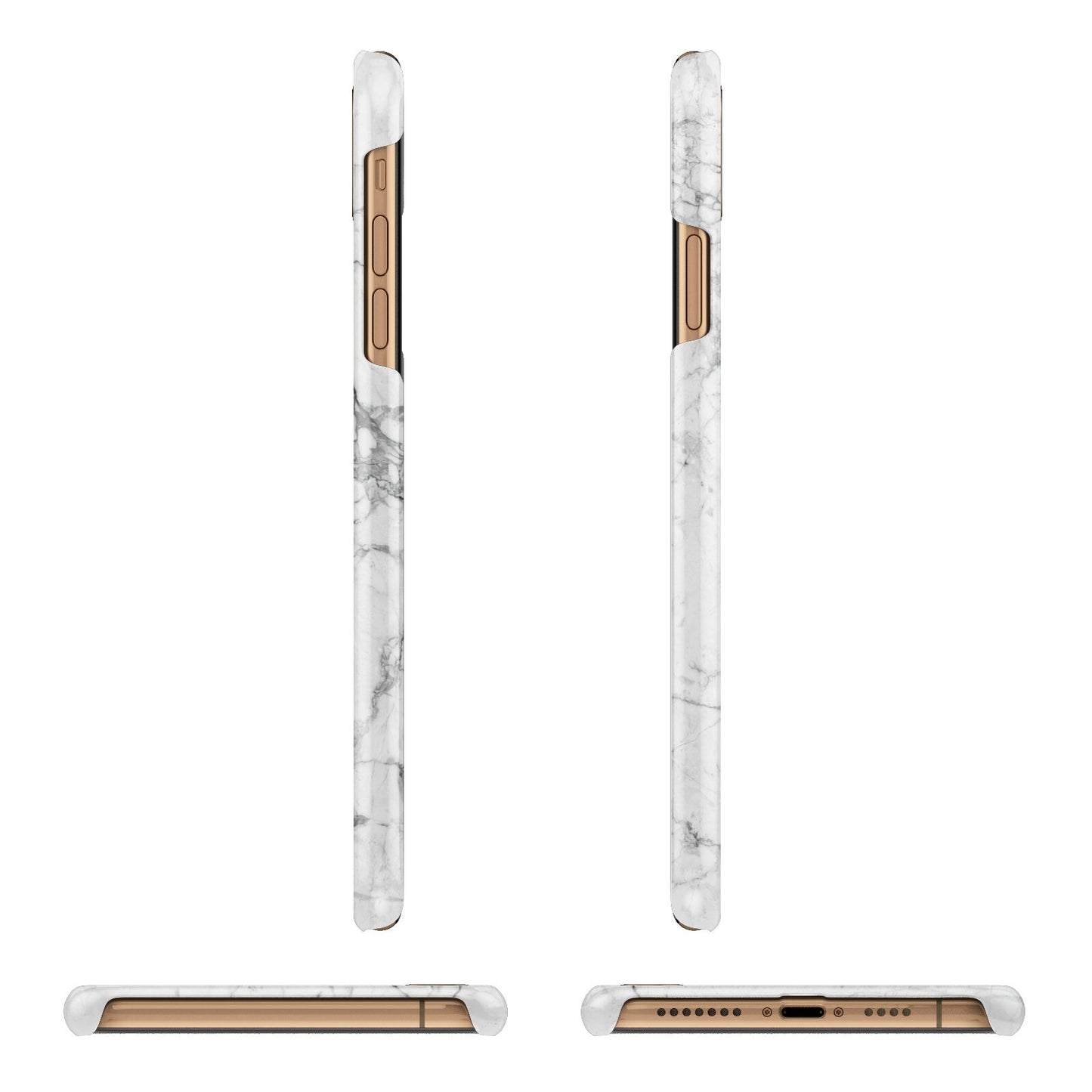 Personalised Marble Initial Rose Gold iPhone 11 Pro Max 3D Snap Case Angle Images