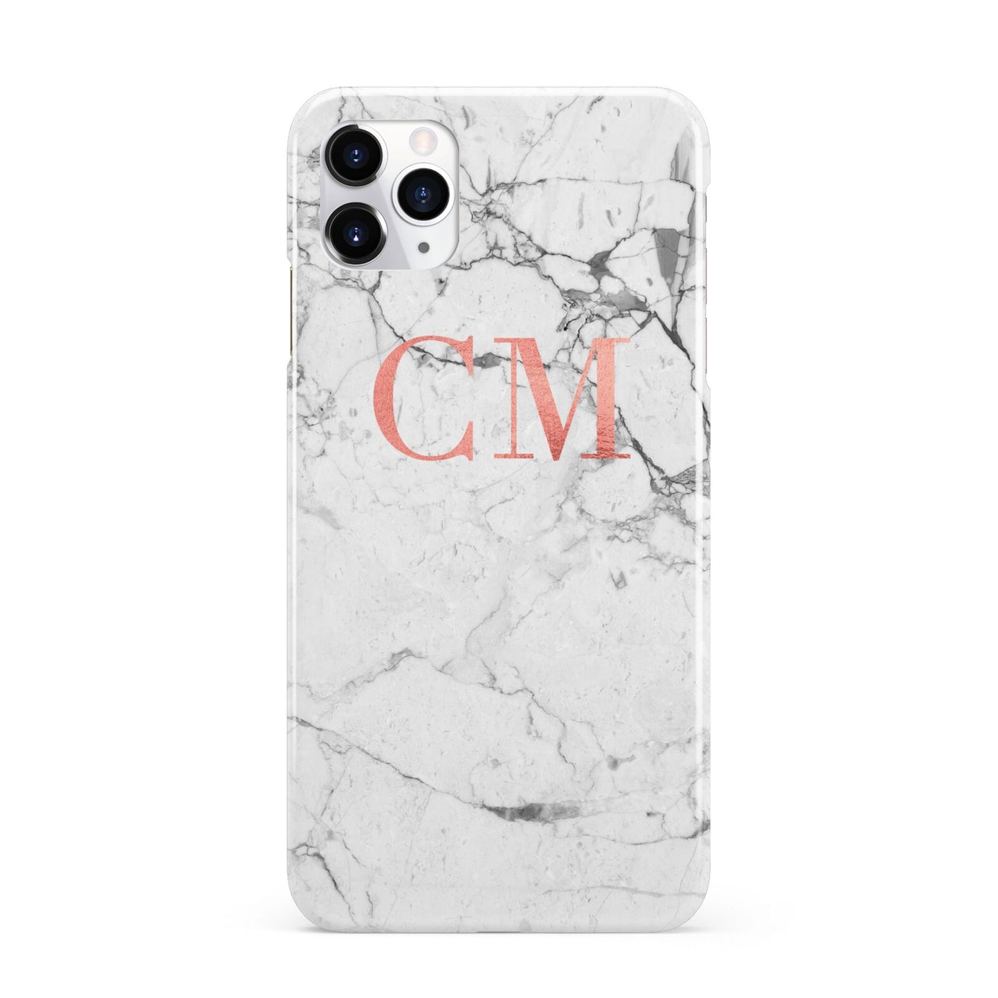 Personalised Marble Initial Rose Gold iPhone 11 Pro Max 3D Snap Case