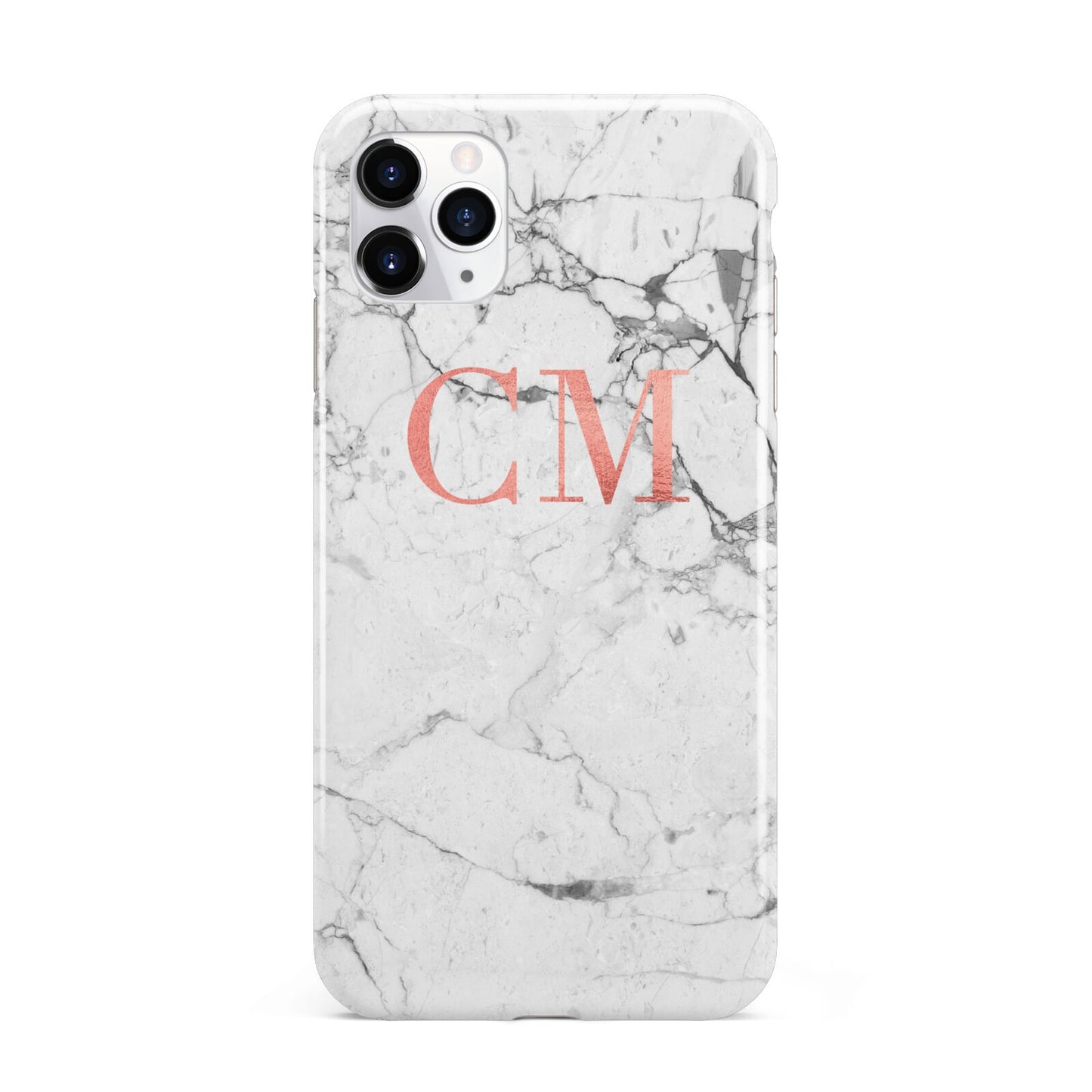 Personalised Marble Initial Rose Gold iPhone 11 Pro Max 3D Tough Case