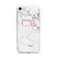 Personalised Marble Initial Rose Gold iPhone 7 Bumper Case on Silver iPhone