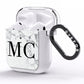 Personalised Marble Initials AirPods Clear Case Side Image