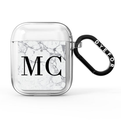 Personalised Marble Initials AirPods Clear Case