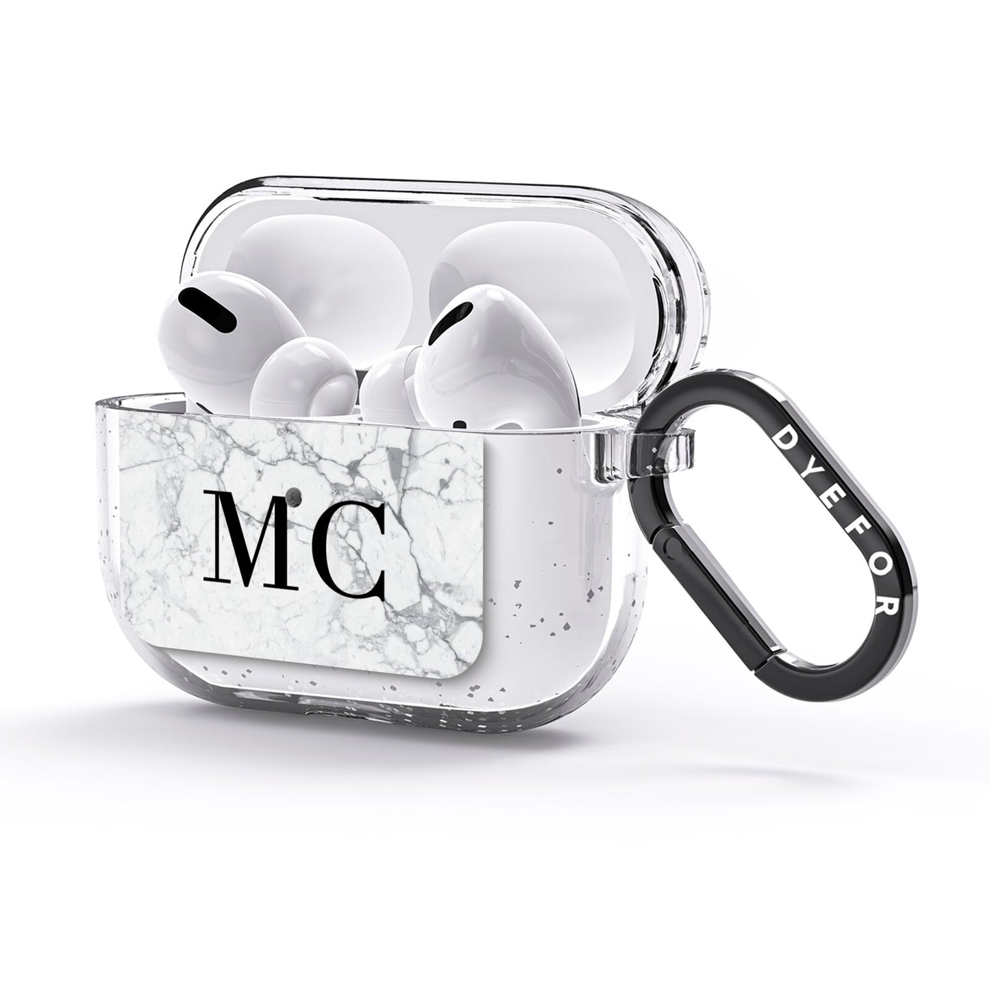 Personalised Marble Initials AirPods Glitter Case 3rd Gen Side Image