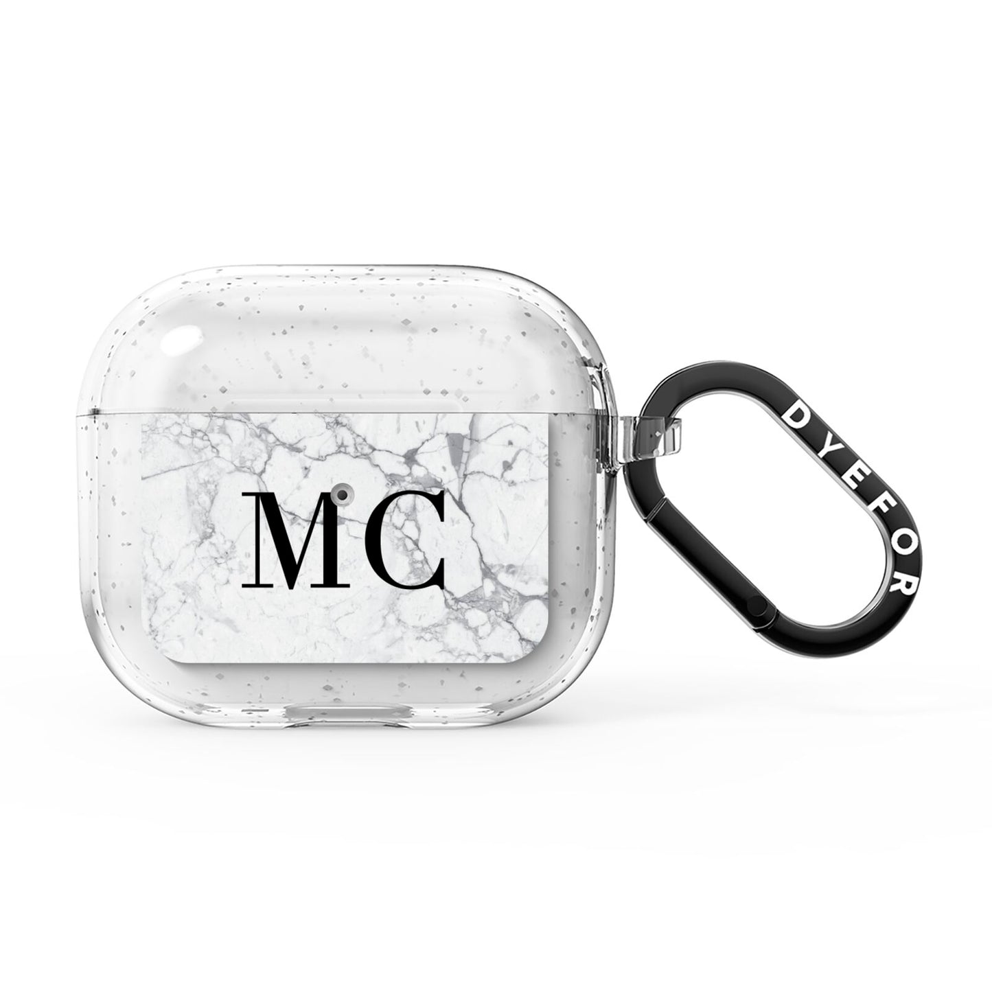 Personalised Marble Initials AirPods Glitter Case 3rd Gen