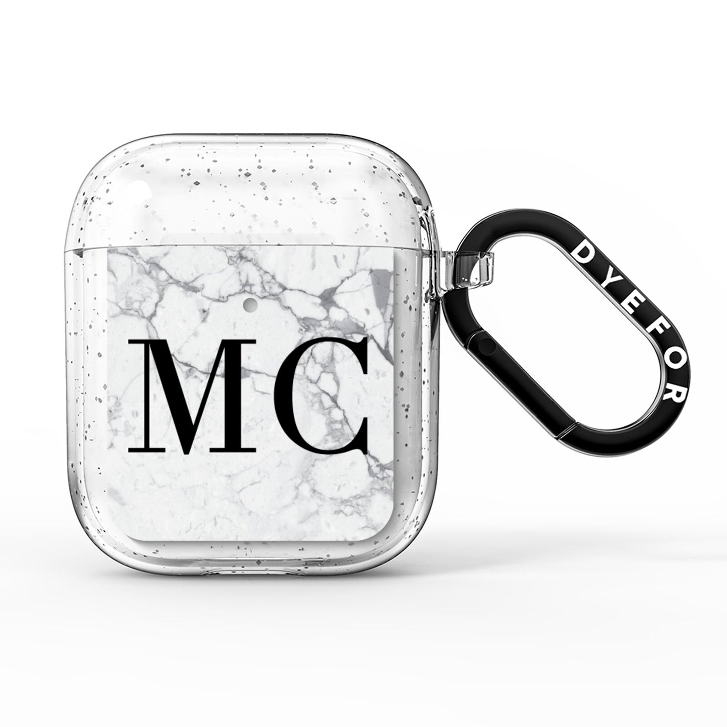 Personalised Marble Initials AirPods Glitter Case