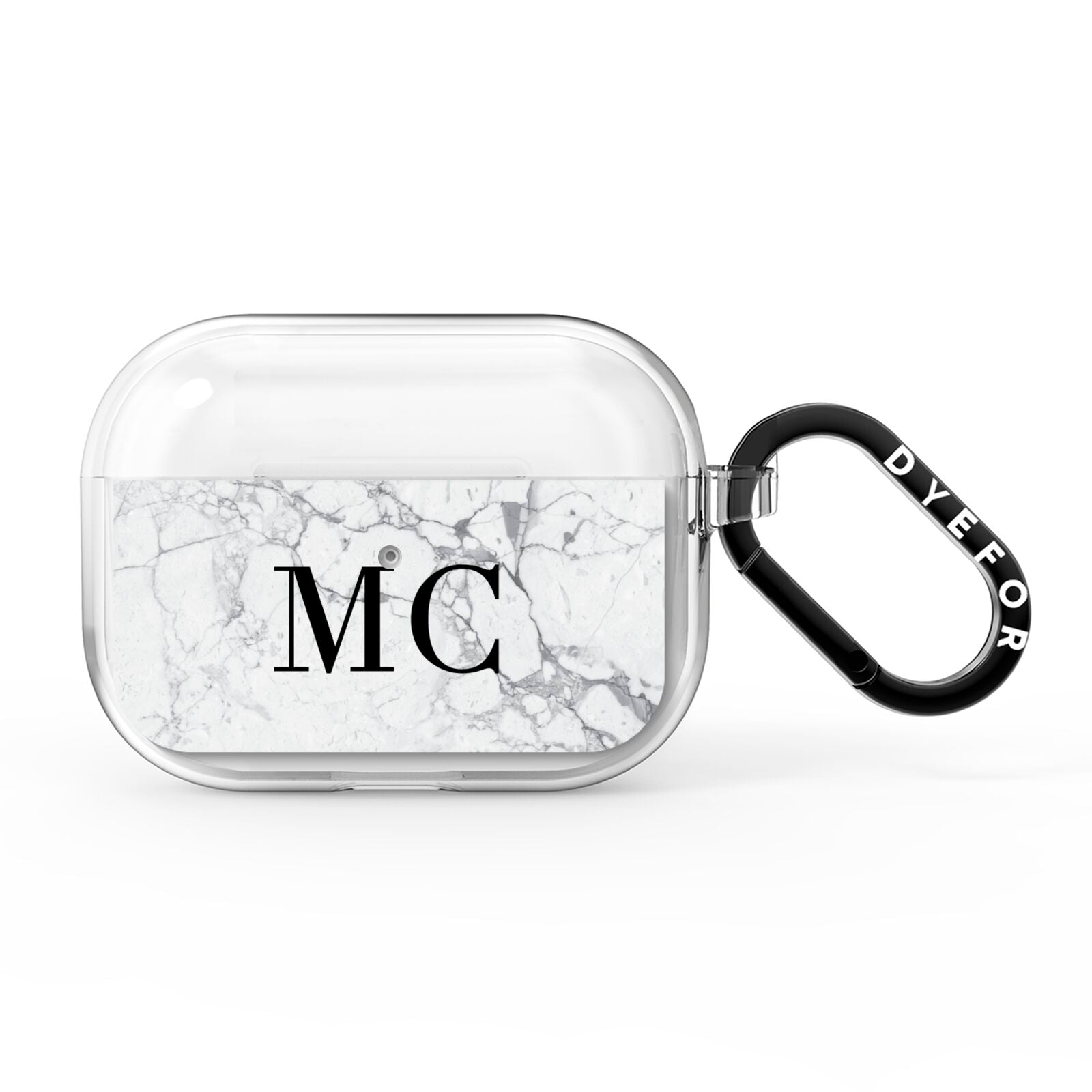 Personalised Marble Initials AirPods Pro Clear Case