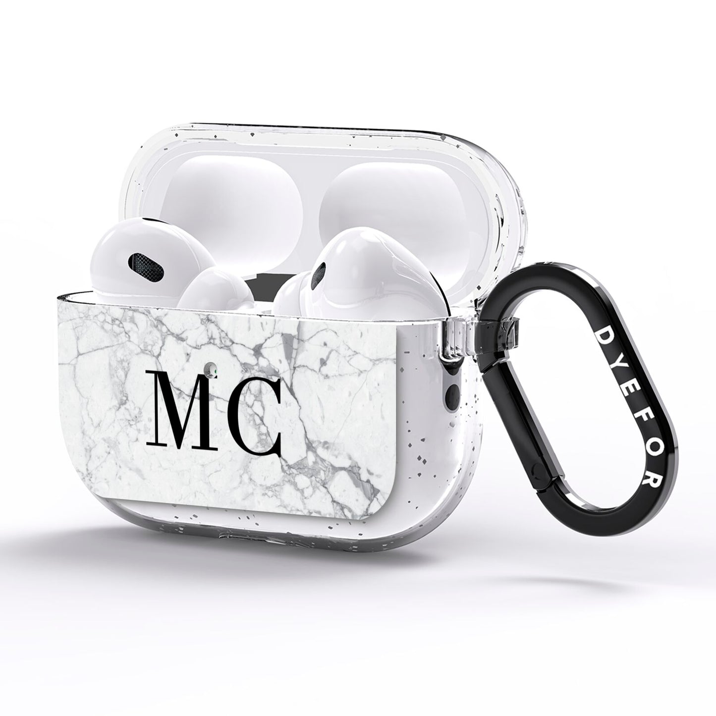 Personalised Marble Initials AirPods Pro Glitter Case Side Image