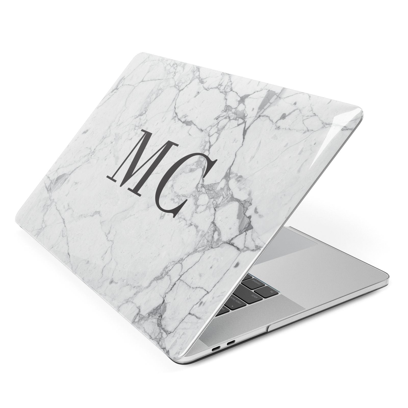 Personalised Marble Initials Apple MacBook Case Side View
