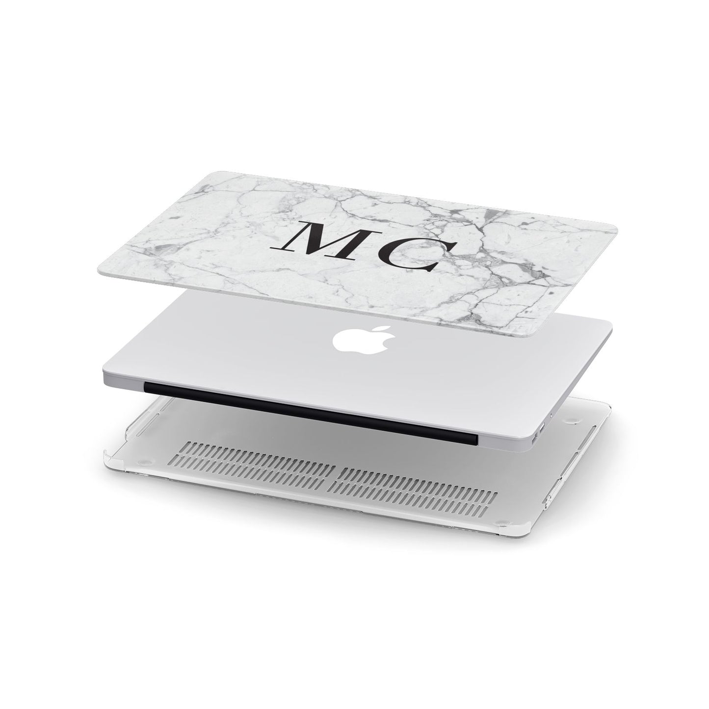 Personalised Marble Initials Apple MacBook Case in Detail