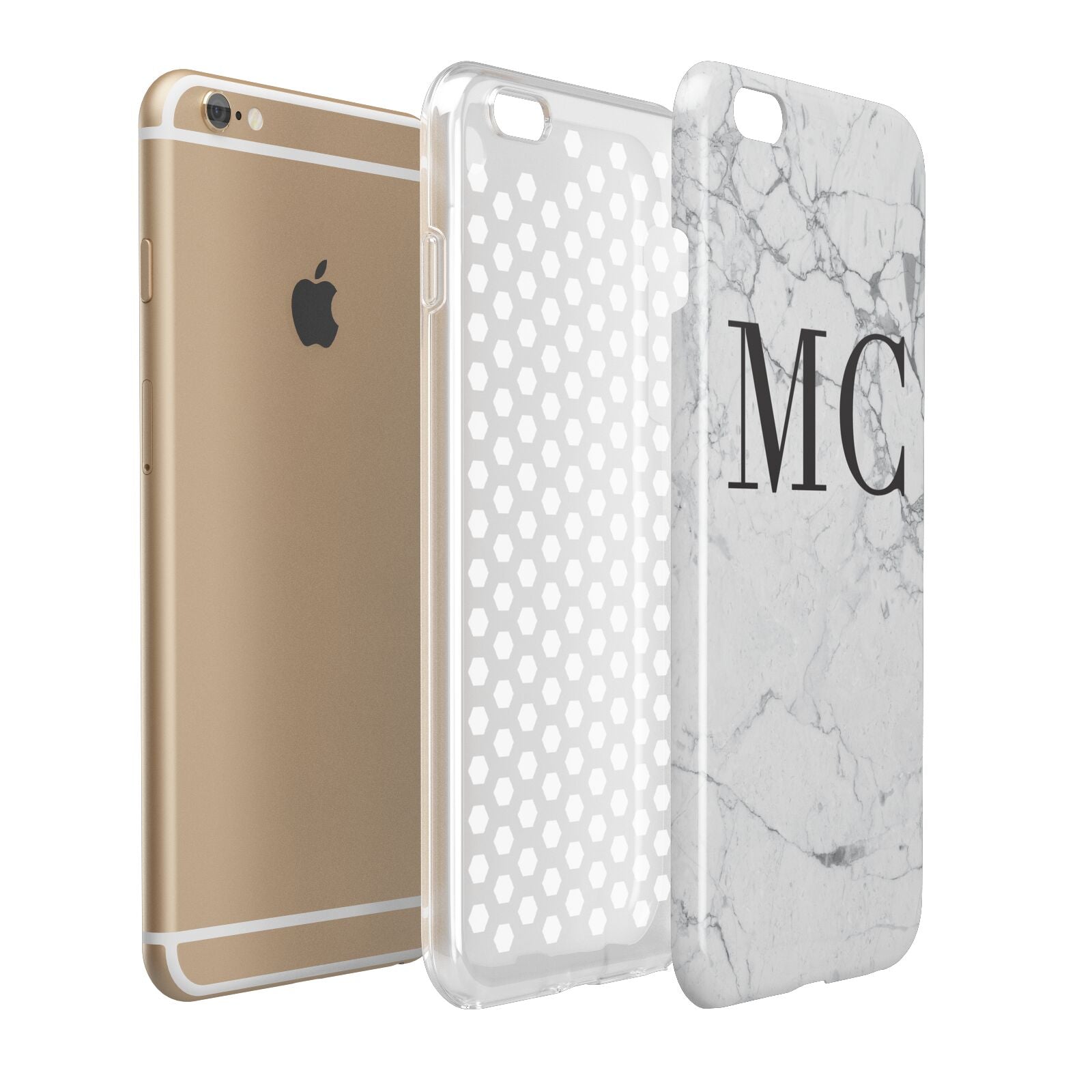 Personalised Marble Initials Apple iPhone 6 Plus 3D Tough Case Expand Detail Image