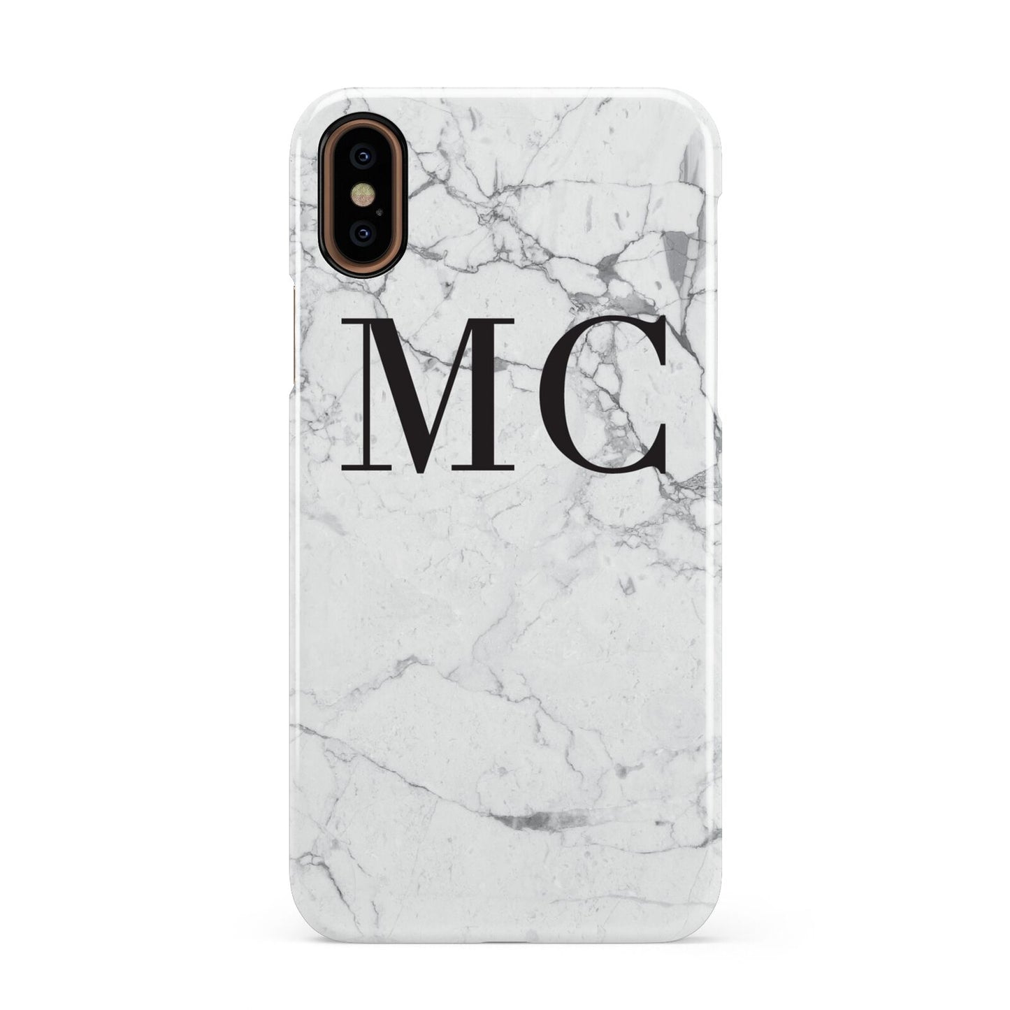 Personalised Marble Initials Apple iPhone XS 3D Snap Case