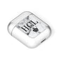 Personalised Marble Initials Crown Custom AirPods Case Laid Flat