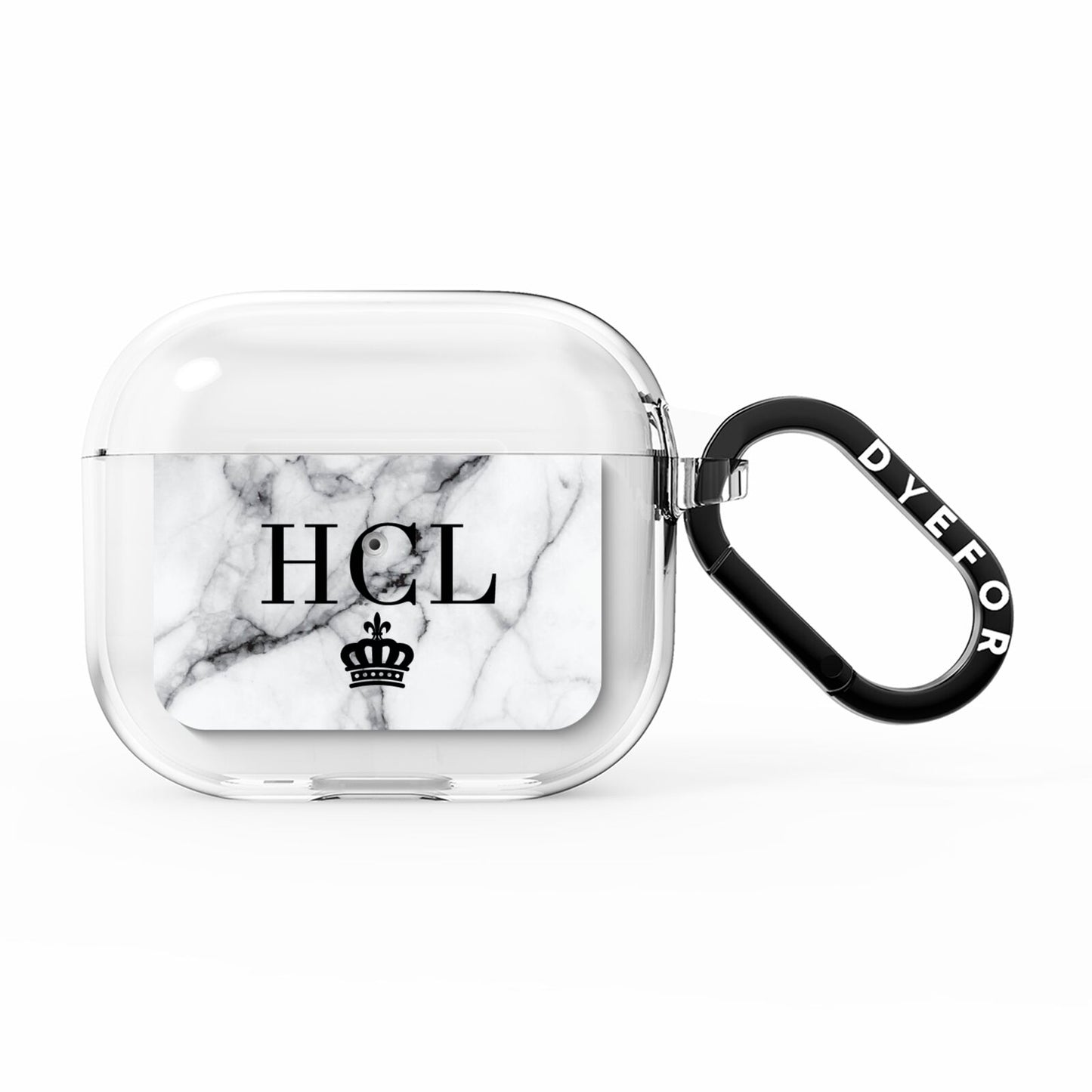 Personalised Marble Initials Crown Custom AirPods Clear Case 3rd Gen