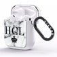 Personalised Marble Initials Crown Custom AirPods Clear Case Side Image