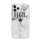 Personalised Marble Initials Crown Custom Apple iPhone 11 Pro in Silver with Bumper Case