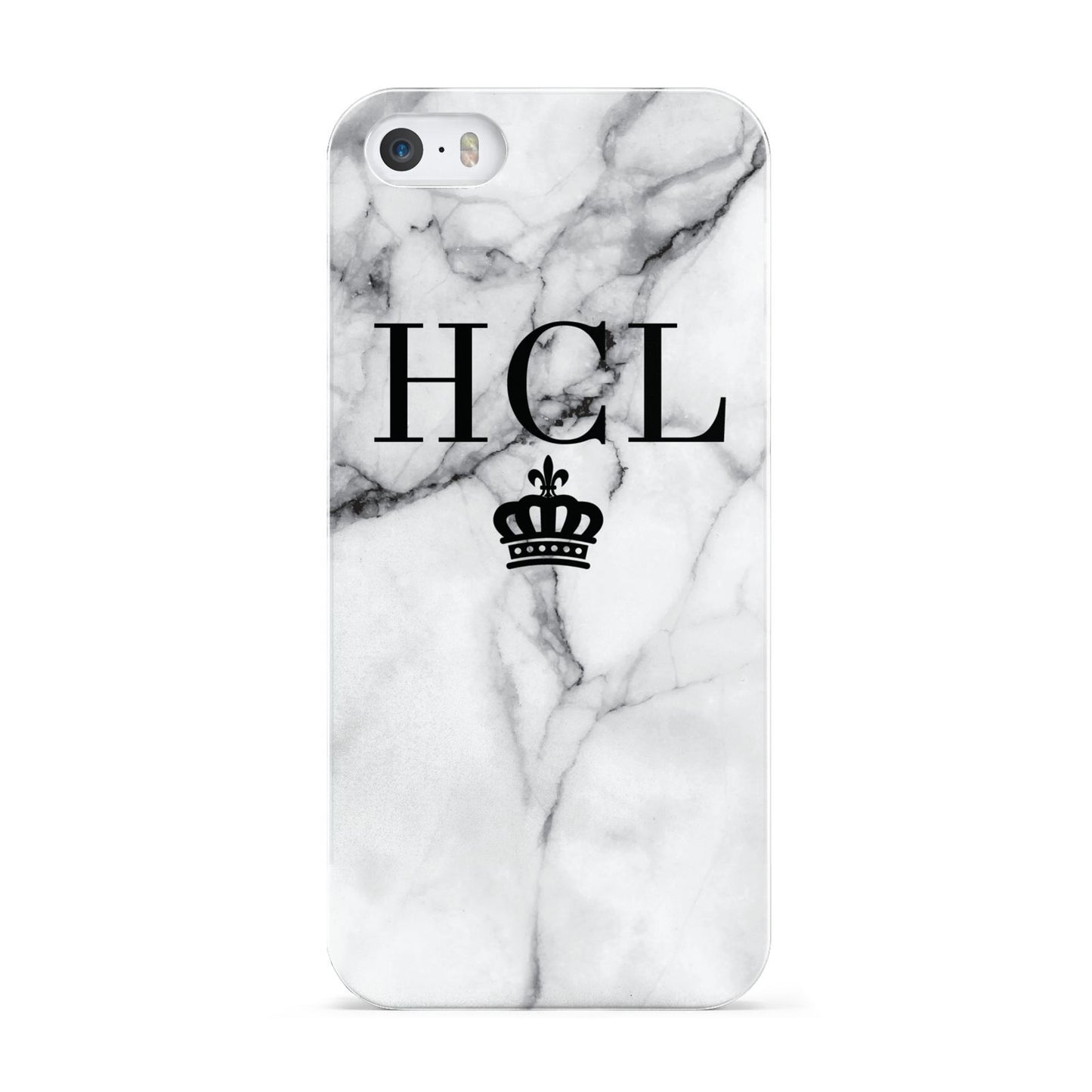 Personalised Marble Initials Crown Custom Apple iPhone 5 Case