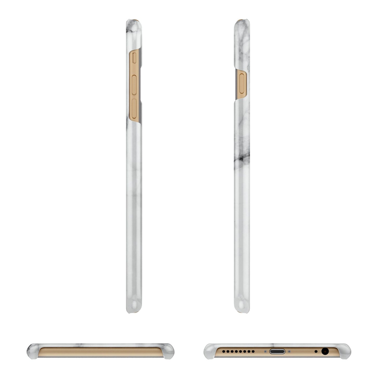 Personalised Marble Initials Crown Custom Apple iPhone 6 Plus 3D Wrap Snap Case Angled Images