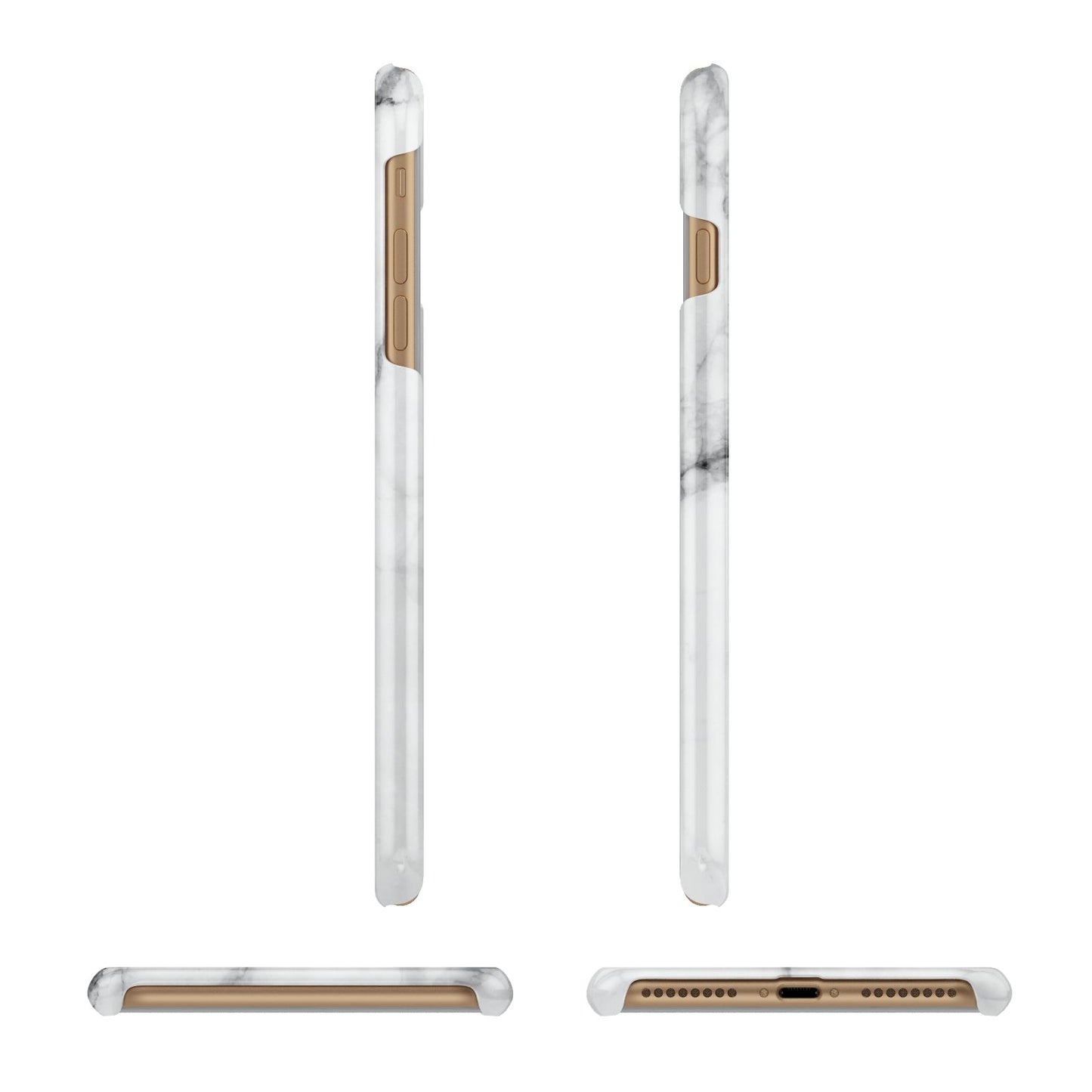 Personalised Marble Initials Crown Custom Apple iPhone 7 Plus 3D Wrap Snap Case Angled Images