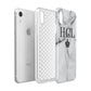 Personalised Marble Initials Crown Custom Apple iPhone XR White 3D Tough Case Expanded view